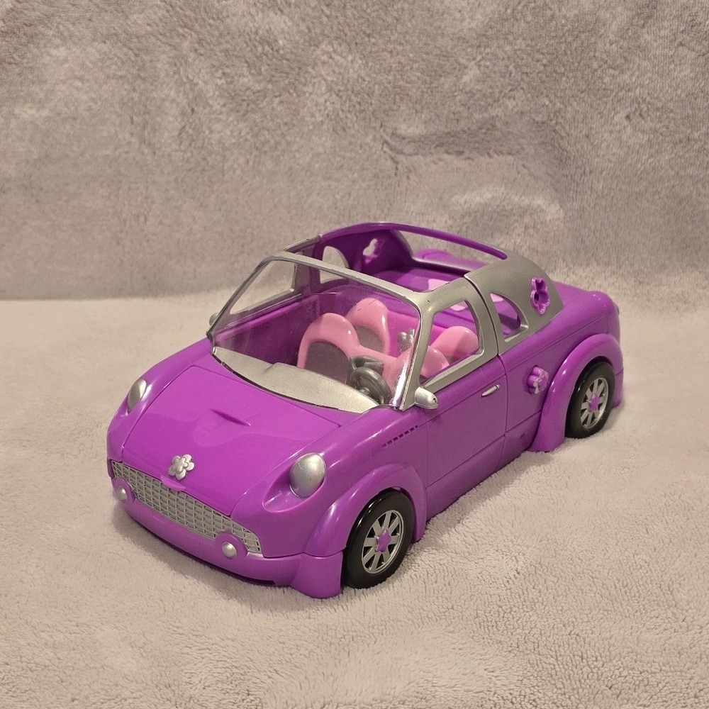 Vintage 2002 Polly Pocket Rock N Pop Purple Transforming Limo Car Hot Tub B1251